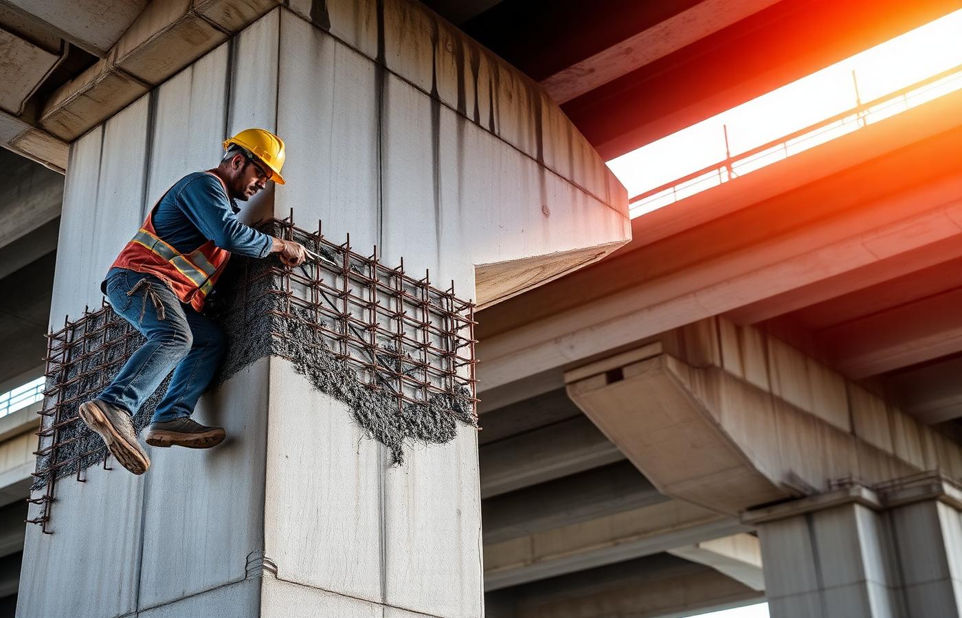 Betonherstel aan een viaduct uitgevoerd door De Snelste